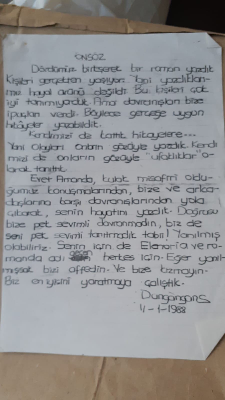 Amanda Kitabı önsöz